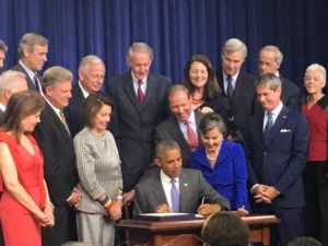 President Obama signing the Frank R. Lautenberg Chemical Safety for the 21st Century Act